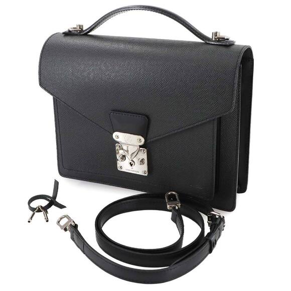 Louis Vuitton Taiga Monceau Shoulder Bag Leather Ardoise - Picture 2 of 9